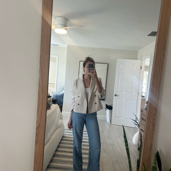 Pink/Cream Double-Breasted Blazer - Picture 4 of 4